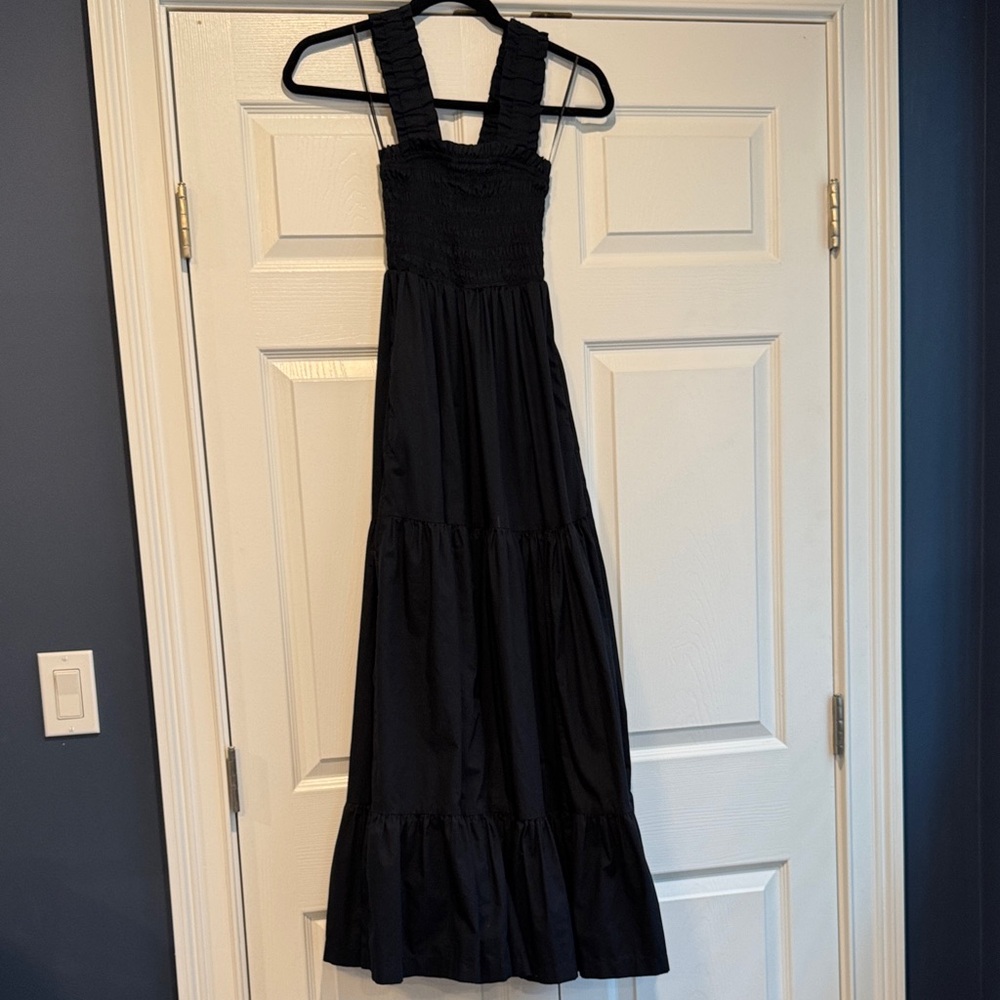 Smocked Black Maxi Dress